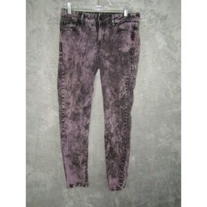 Lovesick The Skinny Acid Wash Purple Black Jeans Pants Women's